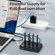 4 bay m2 SSD docking station Type C USB3.1 10Gbps m.2 NVME SATA ngff dual protocol Aluminum alloy SSD enclosure