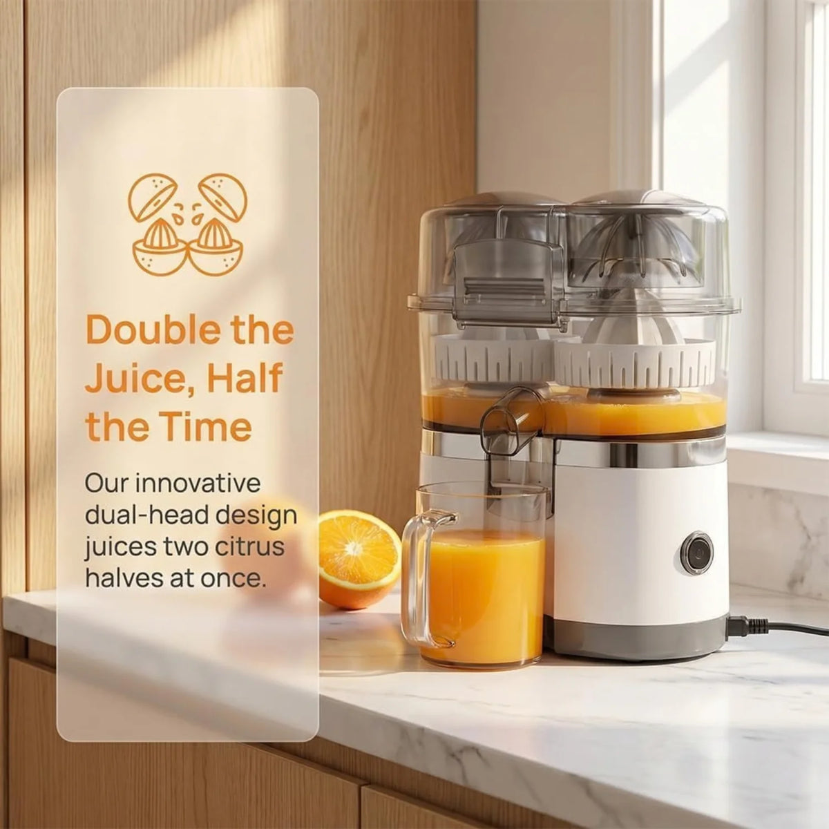 Dual-Head Automatic Electric Citrus Juicer