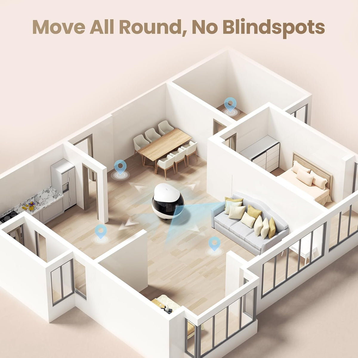 Air 2 Mobile Pet Camera Robot: 2K Familybot with Two-Way Talk