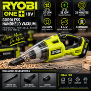 RYOBI ONE+ 18V Cordless Handheld Vacuum Kit 